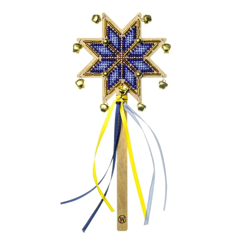 Заготовка для вишивки бісером на дерев’яній основі «Різдвяна зірка»