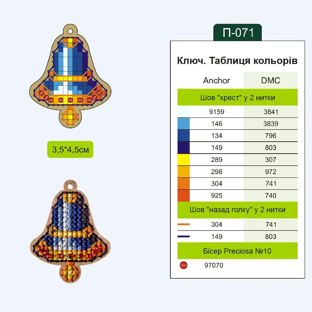 Набір заготовок для вишивки на дерев’яній основі «Новий рік» 007