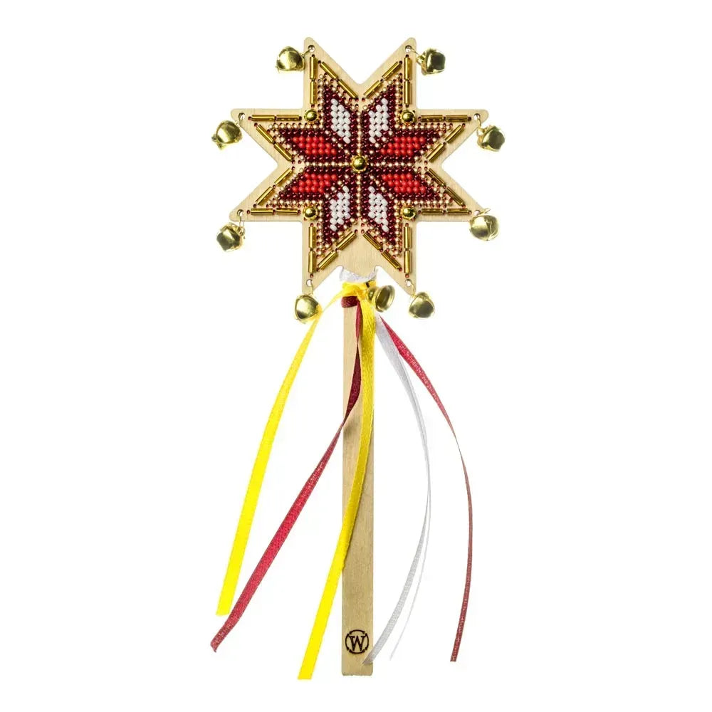 Заготовка для вишивки бісером на дерев’яній основі «Різдвяна зірка»