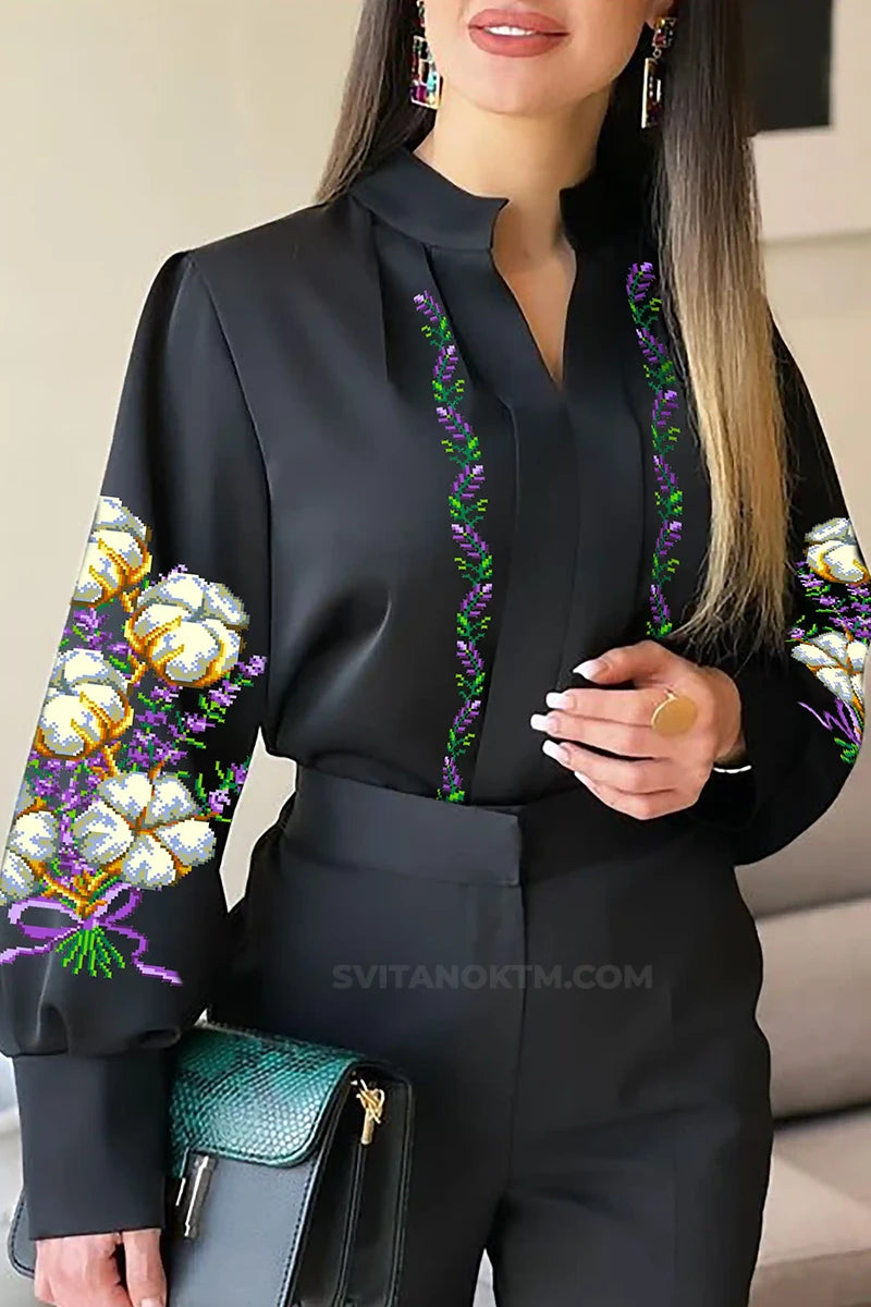 жіноча заготовка для вишивки бавовна та лаванда українська схема з квітковим орнаментом
