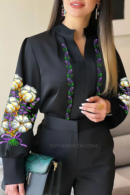 жіноча заготовка для вишивки бавовна та лаванда українська схема з квітковим орнаментом
