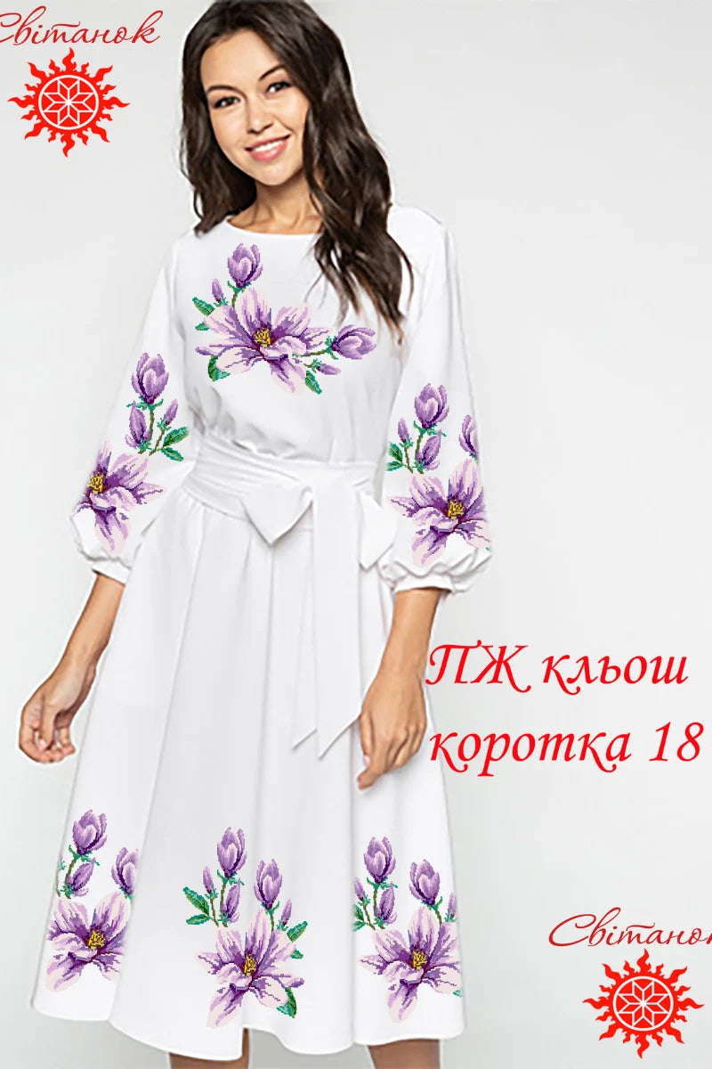 Сукня жіноча коротка кльош 18 (заготовка для вишивання)