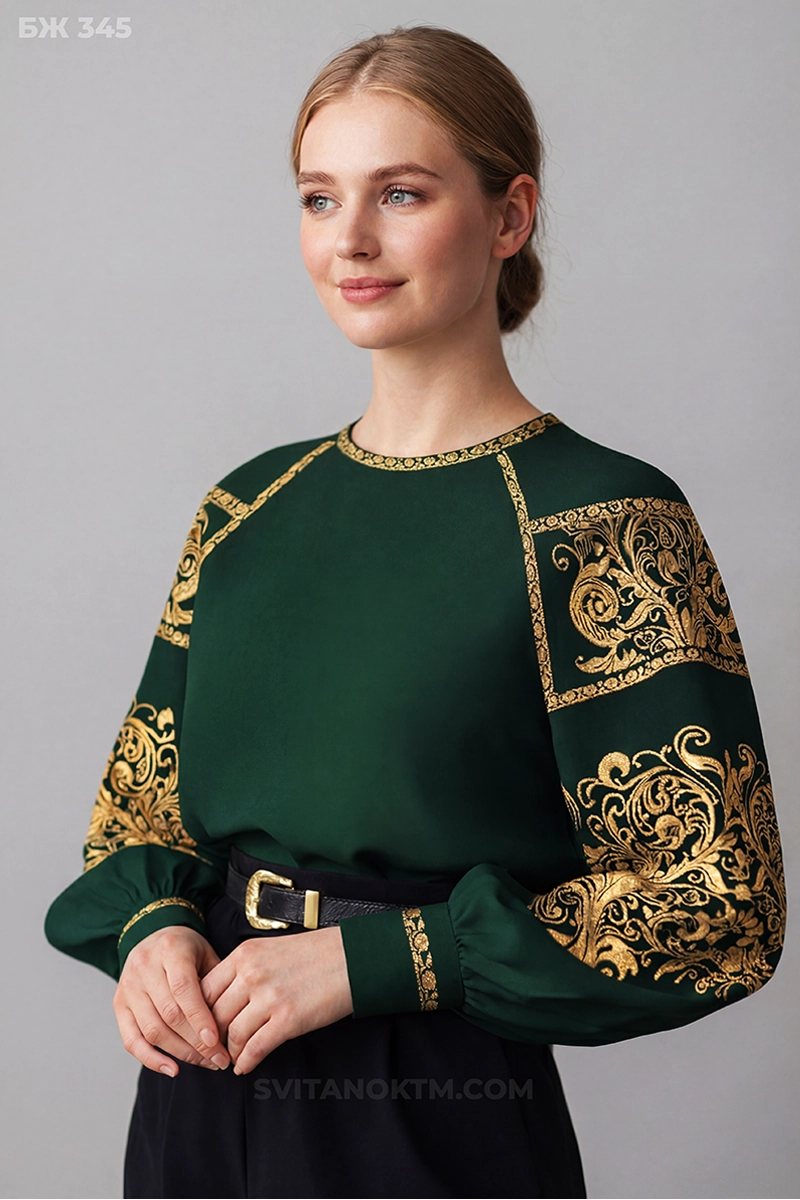 Вишиванка Смарагдове небо купити жіночу вишиту сорочку Львів