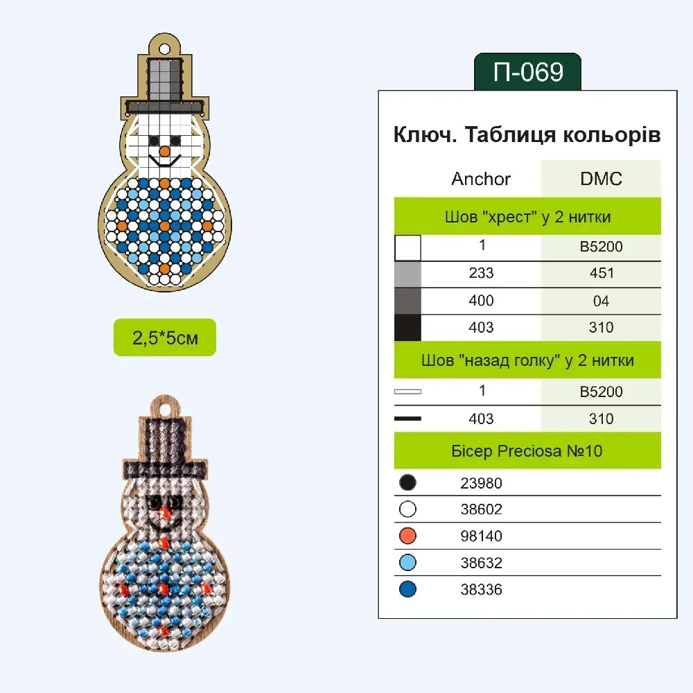 Набір заготовок для вишивки на дерев’яній основі «Новий рік» 007
