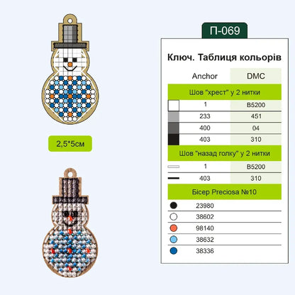 Набір заготовок для вишивки на дерев’яній основі «Новий рік» 007