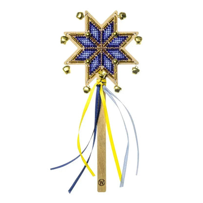 Заготовка для вишивки бісером на дерев’яній основі «Різдвяна зірка»