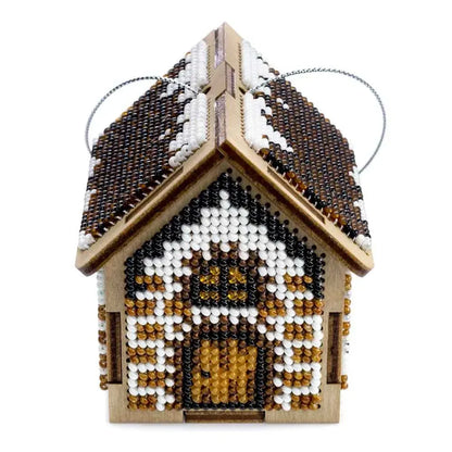 Заготовка для вишивки бісером на дерев’яній основі «Зимовий будиночок»