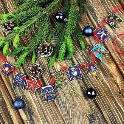 Набір заготовок для вишивки на дерев’яній основі «Новий рік» 009