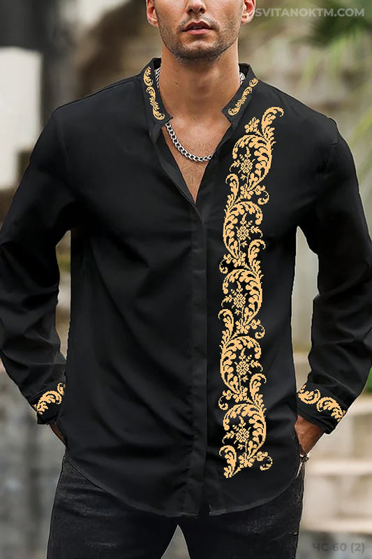 Чоловіча сорочка 60 (2) золото (заготовка для вишивання)