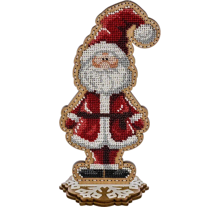 Заготовка для вишивки бісером на дерев’яній основі «Санта Клаус»