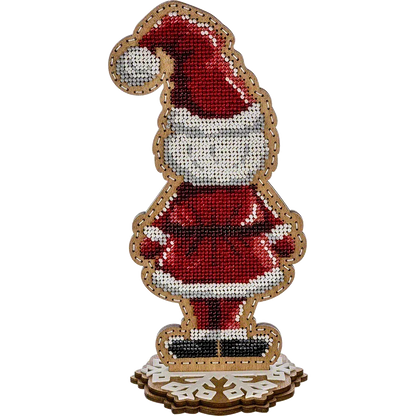 Заготовка для вишивки бісером на дерев’яній основі «Санта Клаус»