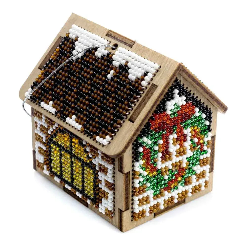 Заготовка для вишивки бісером на дерев’яній основі «Зимовий будиночок»