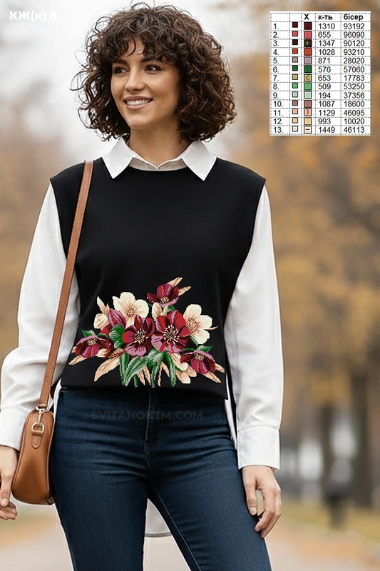 Кольорова заготовка під вишивку жіночої жилетки | вишивка жіночої маніжки купити Івано Франківськ