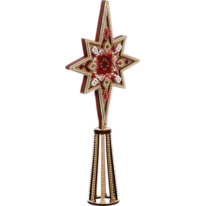 Заготовка для вишивки бісером на дерев’яній основі «Верхівка на ялинку»