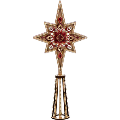 Заготовка для вишивки бісером на дерев’яній основі «Верхівка на ялинку»